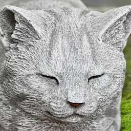 Sleeping Cat Statue Relaxing Kitty Figurine Stone Pet Sculpture Outdoor Patio Decoration Concrete Memorial Ornament Lover Gift - thumbnail 2