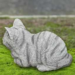 Sleeping Cat Statue Relaxing Kitty Figurine Stone Pet Sculpture Outdoor Patio Decoration Concrete Memorial Ornament Lover Gift - thumbnail 3
