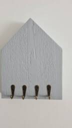 Key Hooks, Key Holder, House Rack, Wooden House, Rustic Wood, Handmade Wall Chunky, Hanger, Face Mask Halway Hooks - thumbnail 3