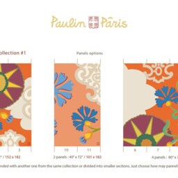 Mansion I Zenith. French Designer Boutique Wall Mural Art. Playful Bright Bold Patterns, Geometric Heavens, Floating Flowers, Dynamic Motif - thumbnail 3