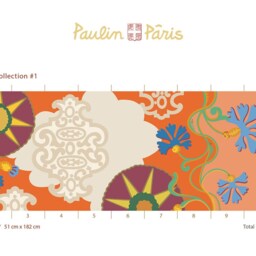 Mansion I Zenith. French Designer Boutique Wall Mural Art. Playful Bright Bold Patterns, Geometric Heavens, Floating Flowers, Dynamic Motif - thumbnail 2