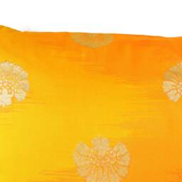 Yellow Pillow Cover, Throw Cover Orange Yellow, Lumbar Marigold Cushion Decorative Pillow, Poly Silk Case - thumbnail 2