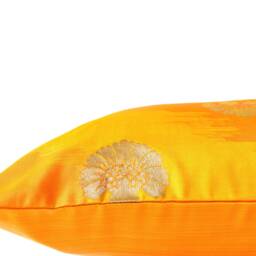 Yellow Pillow Cover, Throw Cover Orange Yellow, Lumbar Marigold Cushion Decorative Pillow, Poly Silk Case - thumbnail 3