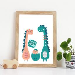 Set Of 3 Dinosaur Prints, Nursery Quotes, Decor, Wall Art, Name Print, Boys Poster - thumbnail 3