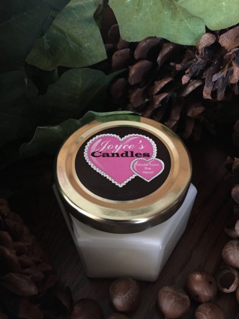 Baby Powder Handmade Hand Poured 4 Oz Soy Candle in Glass Hexagon Jar With Black Metal Lid - image 1