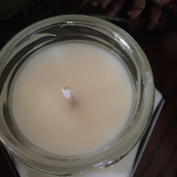 Baby Powder Handmade Hand Poured 4 Oz Soy Candle in Glass Hexagon Jar With Black Metal Lid - thumbnail 2