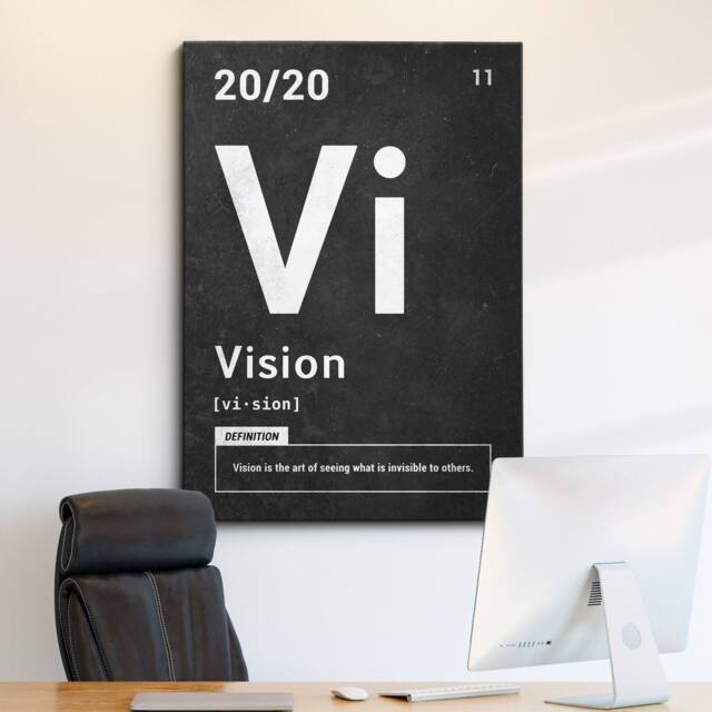 Vision Periodic Definition Quote Motivational Inspirational, Framed Canvas Wall Art Poster Print, Home Office & Room Decor, Gift Idea - image 1