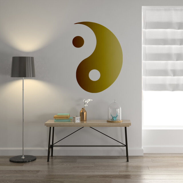Yang Yin Wall Sticker Vinyl Decal - Yoga Window Art Ying Mandala Symbol Gift Prismatic Retro Vynil Spiritual Zen Mural Balance Stickers - image 1