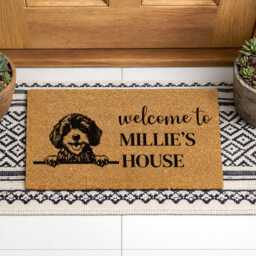 Dog Mom Birthday Gift - Visitors Must Be Approved Elegant Cursive Welcome Mat - thumbnail 4