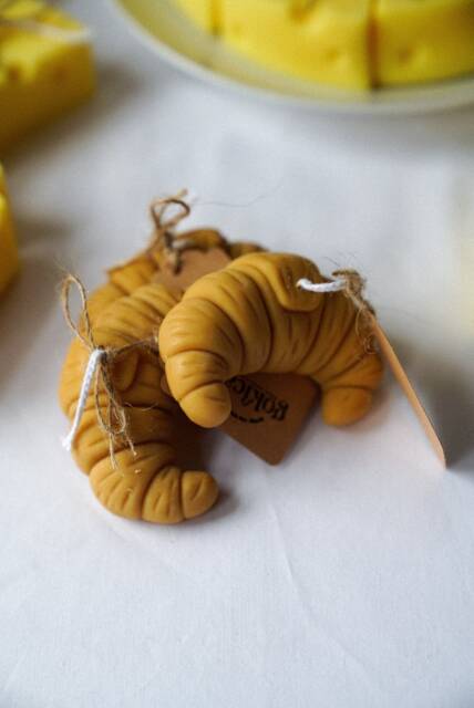 Handmade Croissant Candle Vegan Soy Wax Dessert Decor - image 1