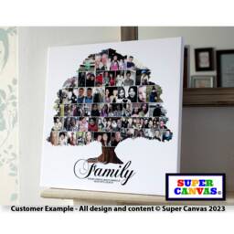 Family Tree Custom Shape Photo Collage Display Wall Art Framed Canvas Print Wife Husband Grandparent Friend Parent Birthday Mothers Day Gift - thumbnail 1