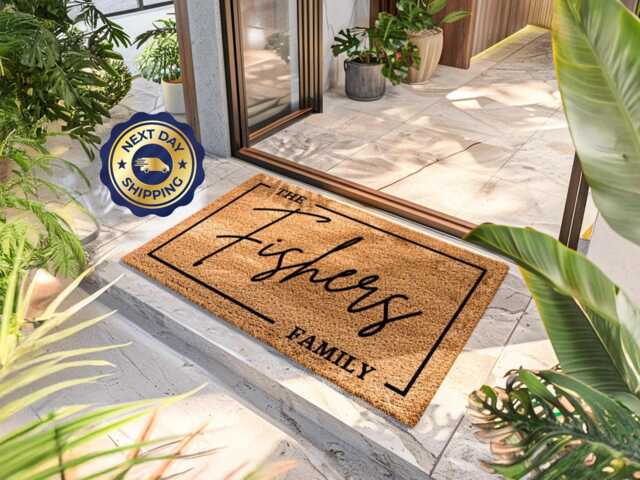 Custom Family Name Welcome Mat - Made Just For Your Home - image 1