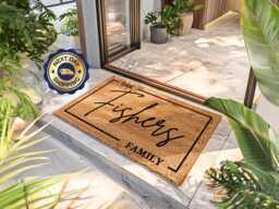 Custom Family Name Welcome Mat - Made Just For Your Home - thumbnail 1