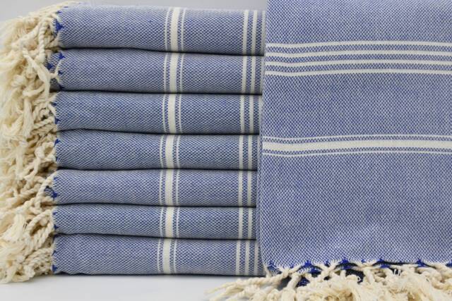 "Turkish Towel, Bohemian Towel, Blue Towel, 100x180cm, Turkish Peshtemal, Fouta, 40""x70" - image 1