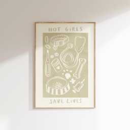 Hot Girls/Boys Save Lives Wall Print - Vets - Healthcare Illustration Veterinary Poster Nurse Art Doctor Gift Idea Dogs Cats - thumbnail 1