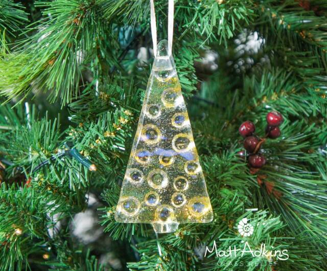 2 To 6 Medium Amber Chritmas Trees, Gold Christmas Decoration 12cm/3 3/4 - image 1