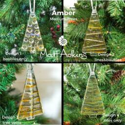 2 To 6 Medium Amber Chritmas Trees, Gold Christmas Decoration 12cm/3 3/4 - thumbnail 2