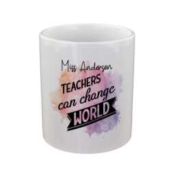 Personalised Teachers Can Change World Design Pencil Storage Ceramic Pot - thumbnail 2