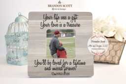 Personalized Memorial Picture Frame Sympathy Gift, Remembrance, Your Life Was A Blessing, Family Loss Gift, Death Sympathy Frame - thumbnail 1