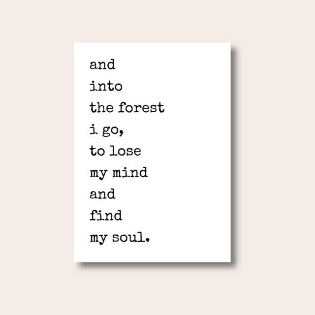And Into The Forest I Go Print - John Muir Quote Nature Lover Gift Wall Art Minimalist Outdoor Prints Poster - image 1