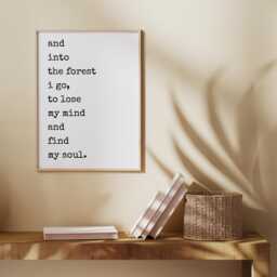 And Into The Forest I Go Print - John Muir Quote Nature Lover Gift Wall Art Minimalist Outdoor Prints Poster - thumbnail 3