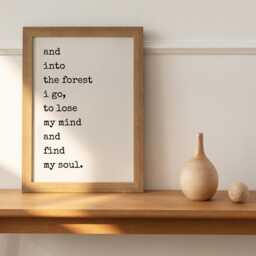 And Into The Forest I Go Print - John Muir Quote Nature Lover Gift Wall Art Minimalist Outdoor Prints Poster - thumbnail 2