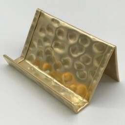 Hammered Brass Business Card Holder Office Desk Organizer - thumbnail 2