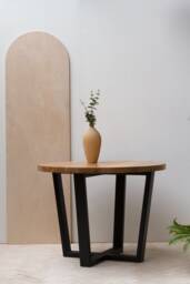 Konk ??? Round B??rd Table Bespoke Sizes Available Industrial Oak & Steel Circular Dining, Kitchen