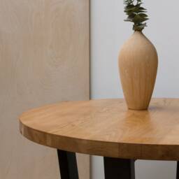Konk ??? Round B??rd Table Bespoke Sizes Available Industrial Oak & Steel Circular Dining, Kitchen - thumbnail 3