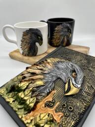 Eagle Journal Hand Sculpted Fimo Clay Book Diary - thumbnail 1