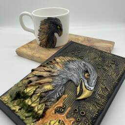 Eagle Journal Hand Sculpted Fimo Clay Book Diary - thumbnail 4