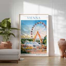 Vienna Travel Print, Poster, Austria Wall Art, Austrian Decor, Gift, Art Vintage - thumbnail 2