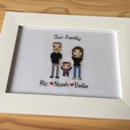 Anniversary Gifts For Men - Gift Husband Boyfriend Personalised Custom Anniverary Cross Stitch Pixel People Art - thumbnail 3