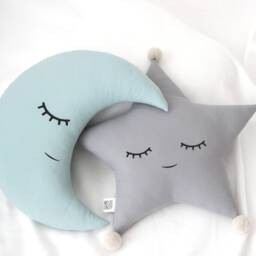 Baby Boy Nursery Pillows Moon Cloud Star Cushion Gift For Kids Room Decor Children Mustard Gray Boho Toddler Girl Neutral Newborn Birthday - thumbnail 4