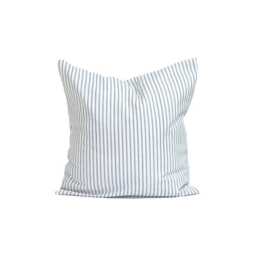 Blue Ticking Stripe Pillow Cover Farmhouse Decor, 100% Cotton - thumbnail 1