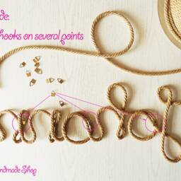 Rustic Rope Love Wall Sign Decor in Western Or Beach Style - thumbnail 3