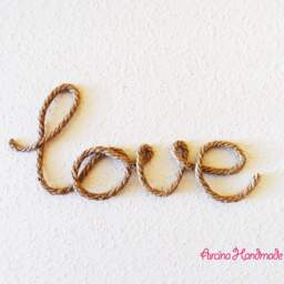 Rustic Rope Love Wall Sign Decor in Western Or Beach Style - thumbnail 4