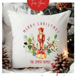 Personalized Christmas Cushion, Home Decor, Nutcracker Gift, Traditional Decorations - thumbnail 3