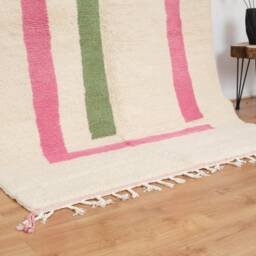 Pink Moroccan Rug, Handmade Wool Rug 5x8 Ft - thumbnail 3