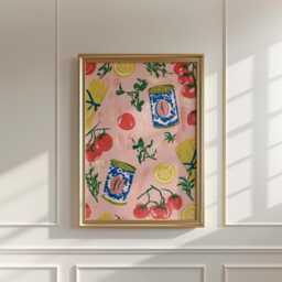 Italian Kitchen Poster, Tomato Pasta Print, Food Wall Art - thumbnail 2