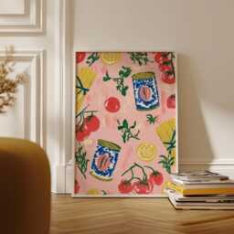 Italian Kitchen Poster, Tomato Pasta Print, Food Wall Art - thumbnail 3