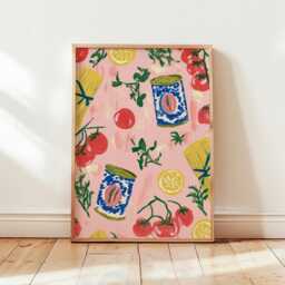 Italian Kitchen Poster, Tomato Pasta Print, Food Wall Art - thumbnail 4