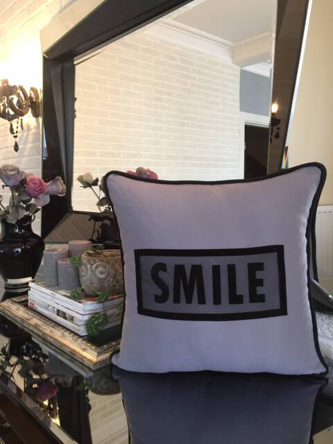 Gray & Black Font Printed Decorative Pillow Cover, Home Decor, Cushion, Throw Pillow, Living Room, Gifts For Her
