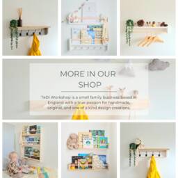 Nursery Bookshelf For Kids, Natural Wood Nursery Shelf, Floating Wooden Wall Shelf Decor, Montessori - thumbnail 3