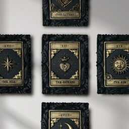 Empress Tarot Card Wall Art - Black Gold Original Gothic Home Decor - thumbnail 3