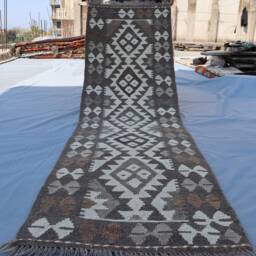 2x6'5 Ft Short Kilim Runner Rug, Flatweave Turkmen Handmade Wool Natural Veg Dyes Tribal Entry Way Kitchen, Hallway - thumbnail 4