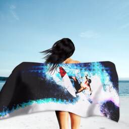 Surf Art Beach Towel, Original Surfing Design - thumbnail 3