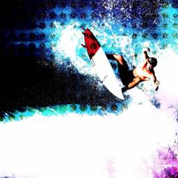 Surf Art Beach Towel, Original Surfing Design - thumbnail 2