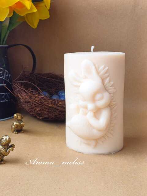 Soy Bee Wax Easter Rabbit Candle Eco-Friendly Home Decor - image 1