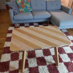 Handmade Oak & Plywood Coffee Table Scandinavian Mid Century Design - thumbnail 2